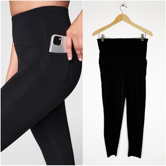 Spanx Booty Boost Leggings with Side Pockets Women’s Large Black - Picture 1 of 7